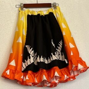 Demon Slayer Zenitsu Print‎ Skirt Anime Cosplay Ruffle Costume Halloween S - XL